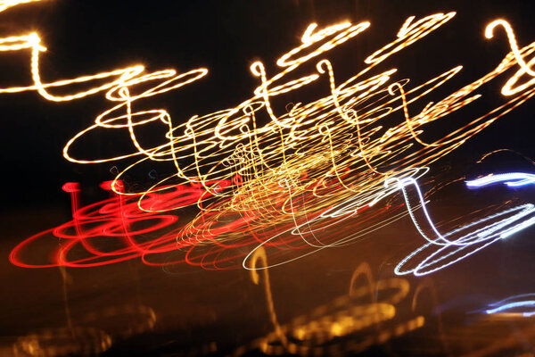 Abstract night light background on the move