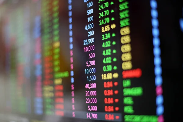株式取引所 ストリーミング取引画面 株式画面には 価値の低い株式のリストが表示されます — ストック写真