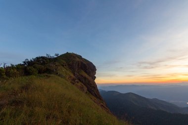 Pha Hua Sing ve akşam manzarası gün batımında, Doi Mon Chong, Chiang Mai.