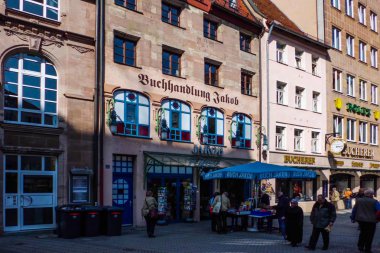 Nuremberg, Nürnberg 'in tarihi merkezinde Germanyhouses, Bavaria-Almanya