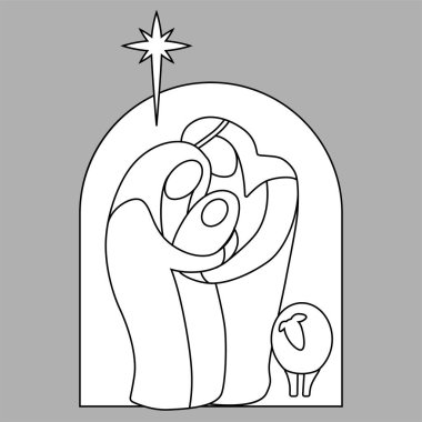 Nativity Scene of Holiday Holy Night Christmas vector