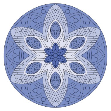 Boyalı cam tarzında yuvarlak resim