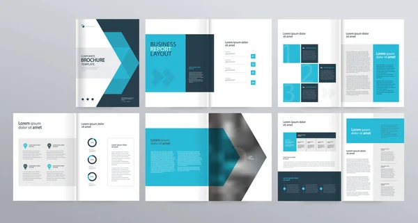 Modelo Layout Design Para Perfil Empresa Relatório Anual Brochuras Folhetos —  Vetores de Stock