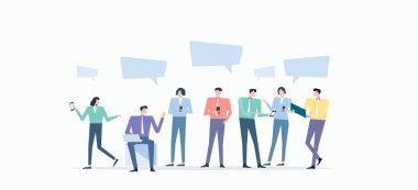 düz illüstrasyon iş takım toplantısı ve grup iş karakter çalışma tasarım konsepti hareket 