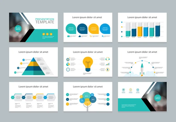 Geschäftspräsentation Umfasst Hintergrunddesign Vorlage Mit Grafischen Elementen Für Geschäftsbericht Profil — Stockvektor