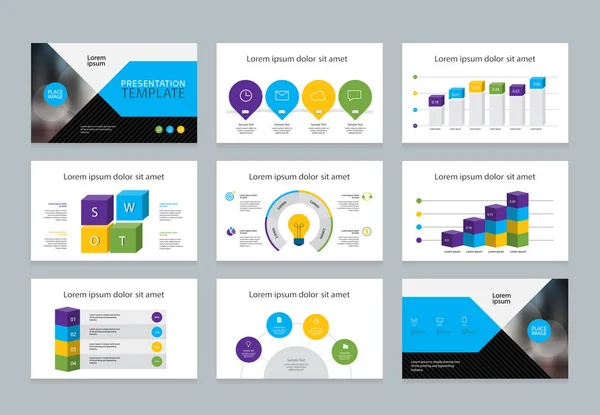 Plantilla Diseño Fondo Presentación Negocios Con Elementos Gráficos Información Para — Vector de stock