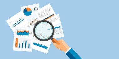 vektör web banner iş analitik ekonomi grafik raporu ve iş yatırım kavramı planlama için