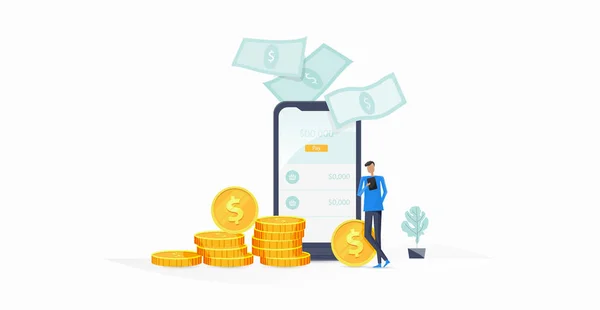 Business Mobile Payment Und Digitales Bankkonzept — Stockvektor