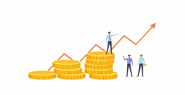 Gruppera Team Affärsmöte Med Finance Diagram Koncept — Stock vektor