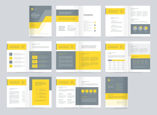 模板布局设计与封面为公司概况 年度报告 小册子 演示文稿 和向量 比例大小可编辑 — 图库矢量图片