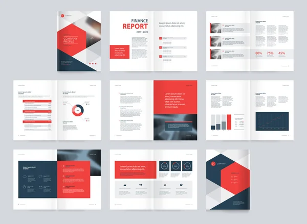 Gabarit Avec Page Couverture Pour Profil Entreprise Proposition Rapport Annuel — Image vectorielle