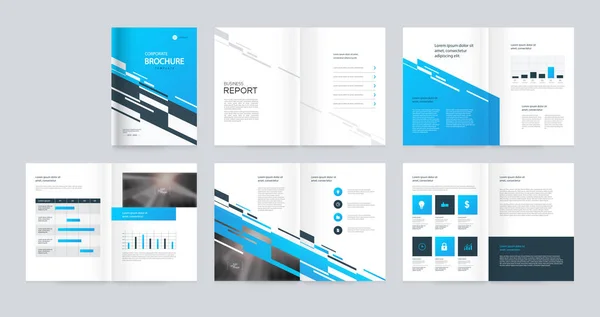 Template Layout Design Mit Deckblatt Für Unternehmensprofil Geschäftsbericht Broschüren Angebot — Stockvektor
