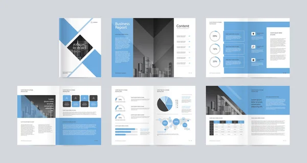 Design Layout Modelo Com Página Rosto Para Perfil Empresa Relatório — Vetor de Stock