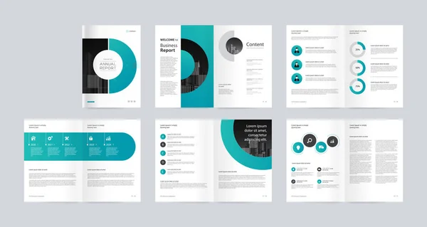 Ontwerp Van Lay Out Van Sjabloon Met Voorblad Voor Bedrijfsprofiel — Stockvector