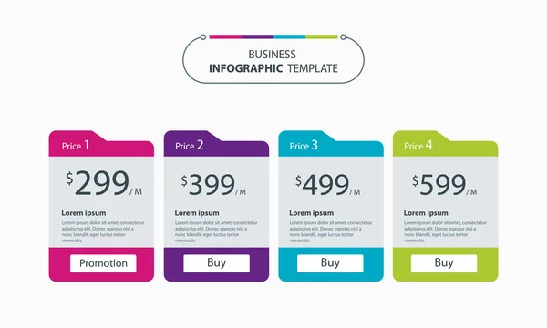 企业信息图价格表设计模板概念 — 图库矢量图片
