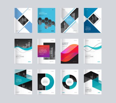 Şirket profili, yıllık rapor, broşürler, el ilanları, sunumlar, dergi ve kitap için soyut kapak tasarımı şablonu