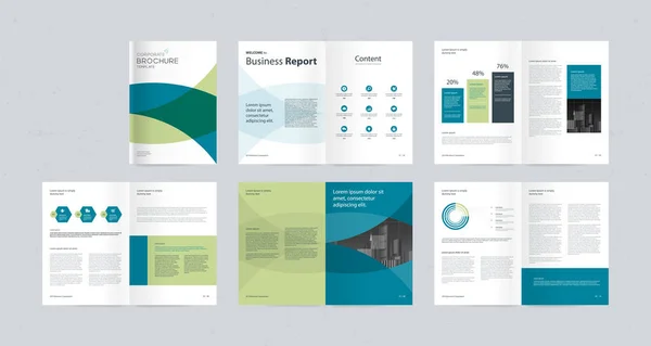 Gabarit Avec Page Couverture Pour Profil Entreprise Rapport Annuel Brochures — Image vectorielle