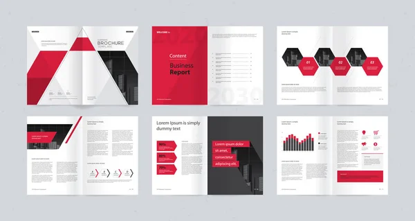 Gabarit Avec Page Couverture Pour Profil Entreprise Rapport Annuel Brochures — Image vectorielle