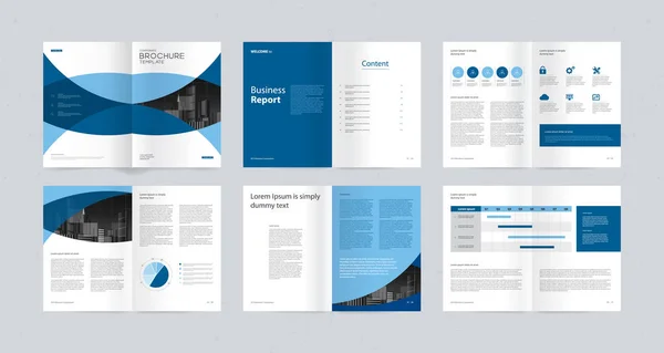 Gabarit Avec Page Couverture Pour Profil Entreprise Rapport Annuel Brochures — Image vectorielle