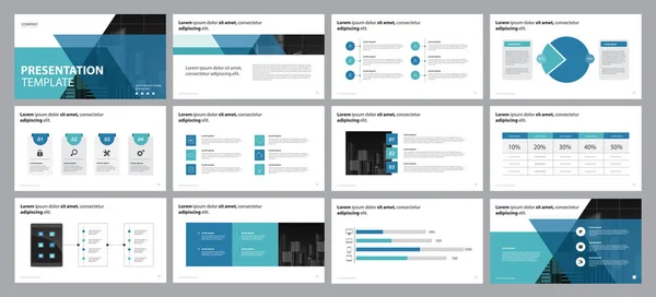 Presentazione Aziendale Modello Progettazione Layout Pagina Brochure Relazione Annuale Con — Vettoriale Stock