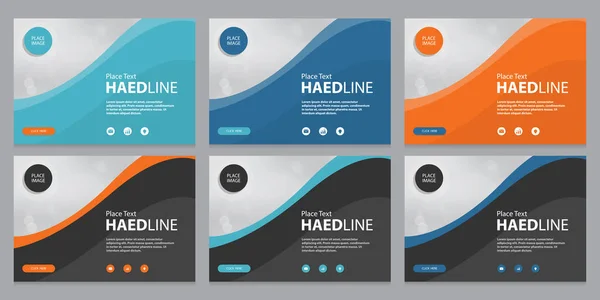 Set Template Design Para Post Redes Sociales Banners Web Fondo — Vector de stock