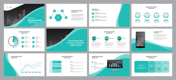 Diseño Uso Plantillas Diseño Página Presentación Negocios Para Folleto Libro — Vector de stock