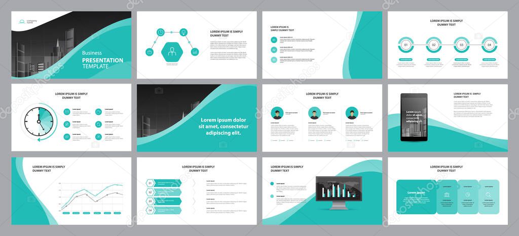 business presentation page layout template design and use for brochure ,book , magazine, annual report and company profile , with timeline infographic elements easy editable