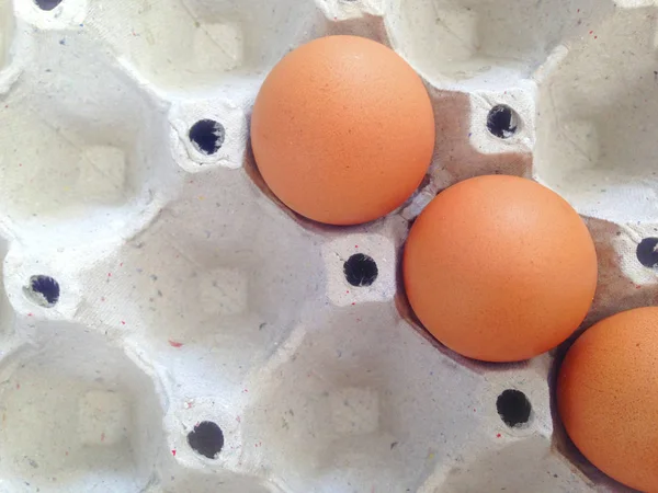 Eggs on tray from the market.