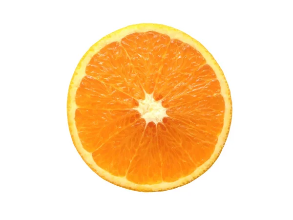 Top View Half Oranje Geïsoleerd Witte Achtergrond Met Uitknippaden — Stockfoto