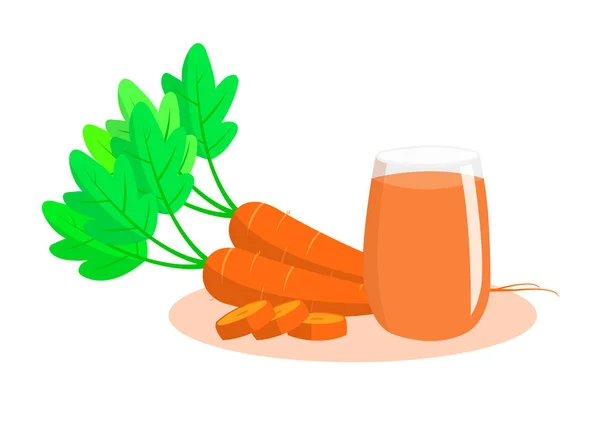 Havuç ve havuç suyu beyaz arka plan üzerinde izole. Yaprakları ve havuç suyu cam ile Havuç.