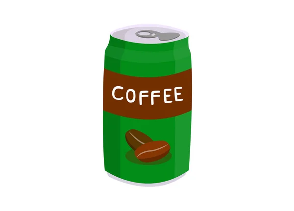 Kaffee Dosen Isoliert Auf Weißem Hintergrund — Stockvektor