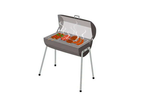 Beyaz arka planda izole gıda ızgara için kömür ızgara sobayı.