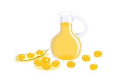Beyaz arka plan üzerinde izole soya yağı.