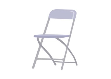 Steel foldable chair isolated on white background. clipart