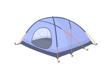 Beyaz arka planda izole edilmiş mavi çadır.