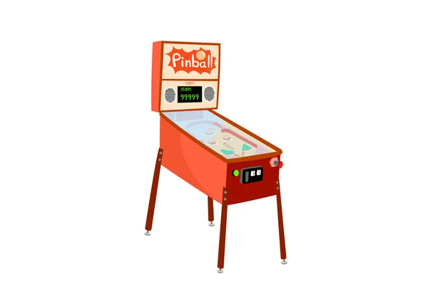 Pinball Machine Isolated White Background — Stock Vector