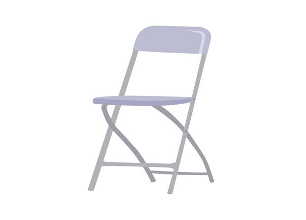 Steel foldable chair isolated on white background.