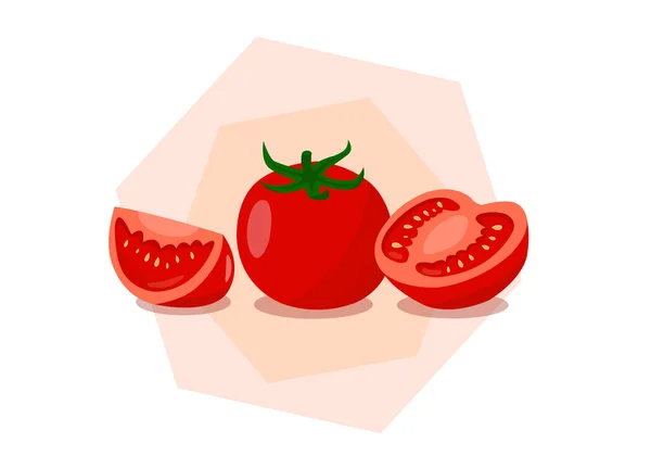 Tomater Med Skivede Tomater Isolert Hvit Bakgrunn – stockvektor