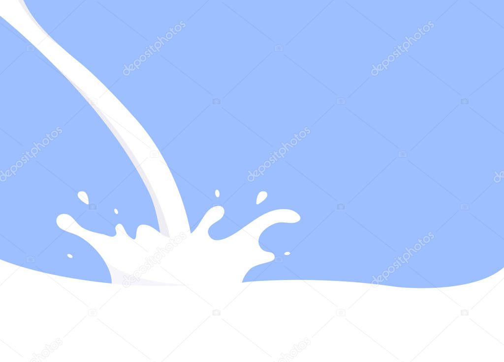 Milk was poured from the top and there was a splash on the air. 