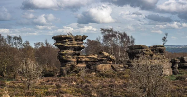 Brimham Rocks Amazing Collection Millstone Grit Natural Rock Formations Located — Stock Photo, Image