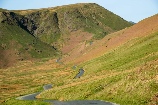 Newlands Pass Tři Kilometr Dlouho Road Newlands Údolím Vesnice Braithwaite — Stock fotografie