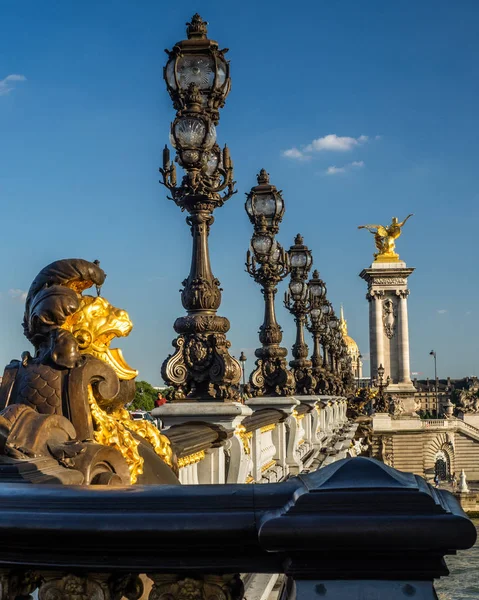 Pont Alexandre Iii Ponte Mais Elegante Grandiosa Sumptuosa Paris Dos — Fotografia de Stock