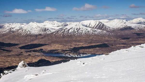 Mirando Hacia Abajo Loch Tulla Desde Cumbre Beinn Dorain Las —  Fotos de Stock