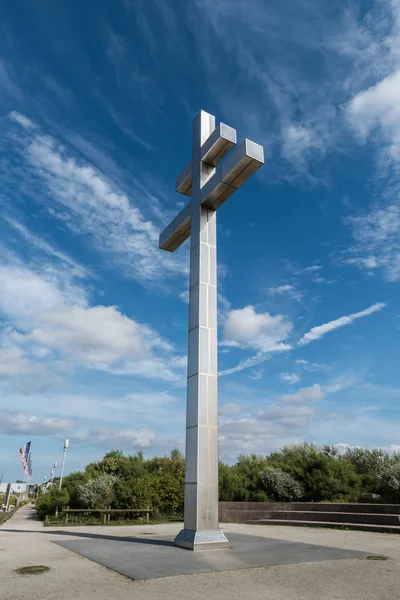 Das Kreuz Croix Lorraine Der Küste Juno Strand Erinnert Die — Stockfoto