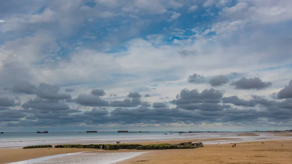 Arromanches Normandie Gold Beach Était Emplacement Pour Mulberry Des Ports — Photo