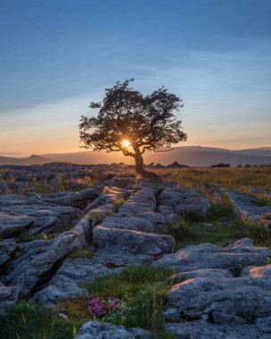 Yorkshire Dales'de gün batımı