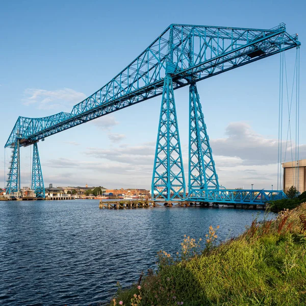 Brzy ráno u Middlesborough Transport Bridge — Stock fotografie