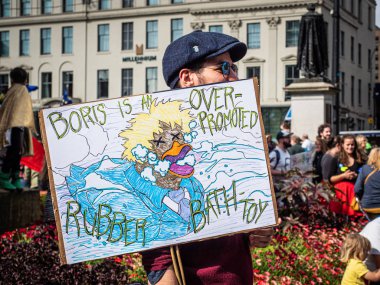 Glasgow, İskoçya, İngiltere. 31 Ağustos 2019. Darbeyi Durdurun Protestocular - Glasgow George Meydanı'nda demokrasi mitingi savunmak.