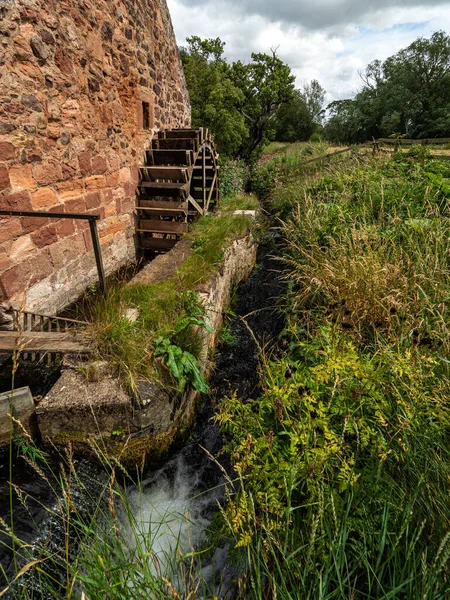 Doğu Lothian Skoçya Daki Preston Mill Deki Old Mill Çarkı — Stok fotoğraf