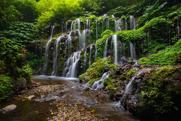 Tropical Landscape Beautiful Hidden Waterfall Rainforest Adventure Travel Concept Nature — Stock Photo, Image